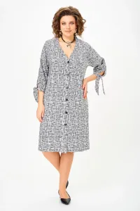 Платье Swallow 902.1 светло-серый Принт «черно-серая геометрия»