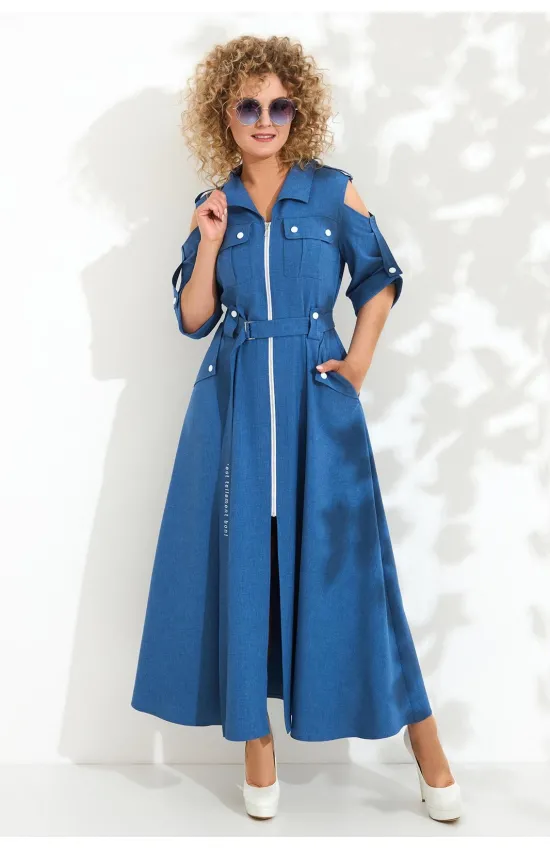 Платье Euromoda 690 синий