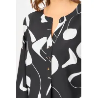 Блузка Swallow 851.1 чёрный в белый принт