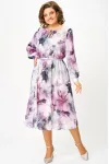 Платье Swallow 876.1 дымчато-лиловый, принт «цветы»