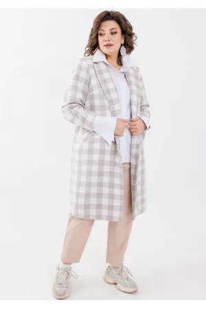 Пальто Anelli 1249 Бежевая клетка