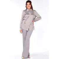 Блузка Ольга Стиль С962 серый