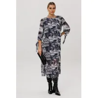 Платье Anelli 1733 Леопардовый серый