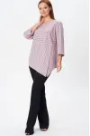 Блузка Modema 769-2 розово-серая полоска