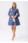 Платье Your Size 2268/164 Синий с добавлением бежевых нитей
