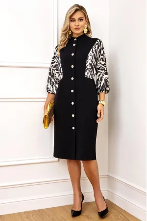 Платье Agatti 5830 черно-белый