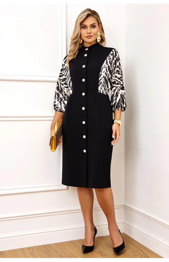 Платье Agatti 5830 черно-белый