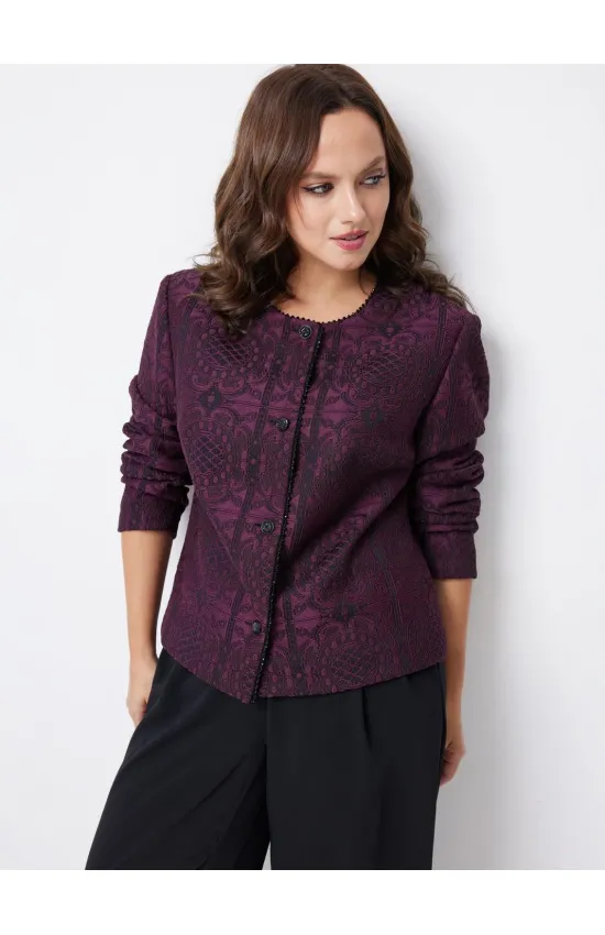 Пиджак Condra Deluxe 15101 баклажановый-черный