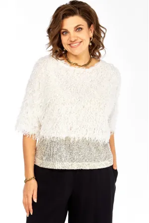 Блузка Ольга Стиль Л436 белое молоко