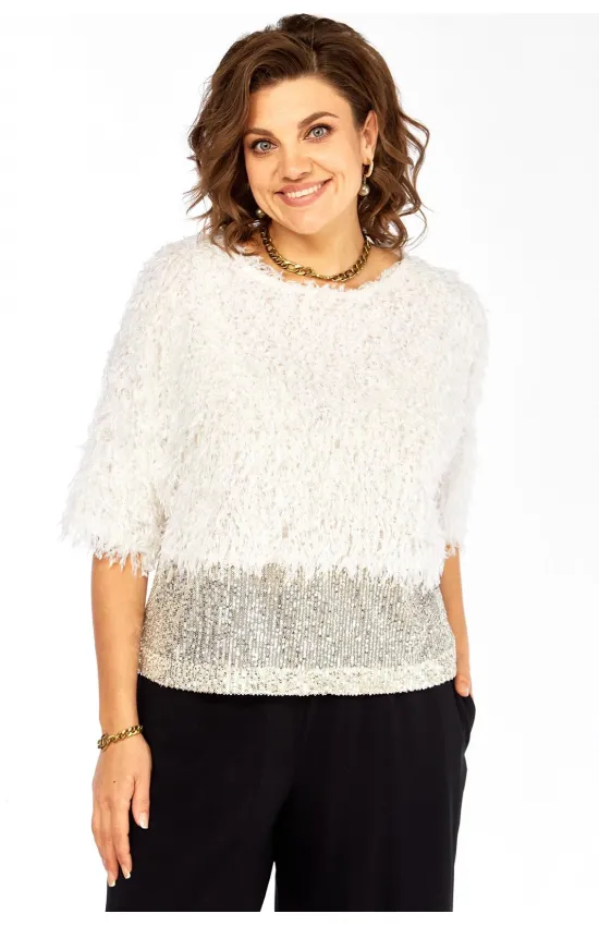 Блузка Ольга Стиль Л436 белое молоко