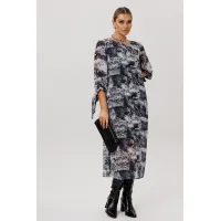 Платье Anelli 1733 Леопардовый серый