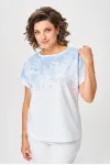 Блузка Rumoda 2258 бело-голубой