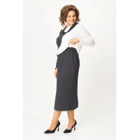 Платье Кокетка И К 1322 серый+белый