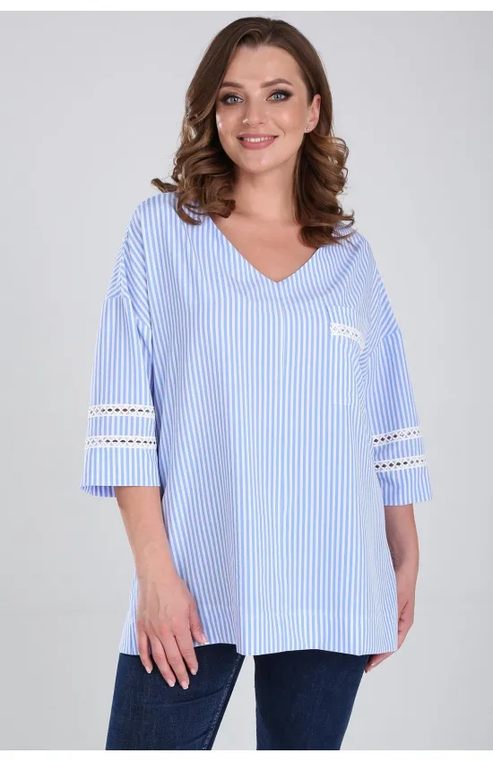 Блузка Modema 767-2 голубая полоска
