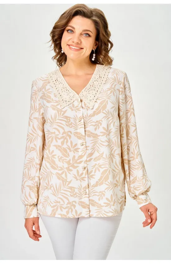 Блузка Svetlana Style 2304 бежевый листики