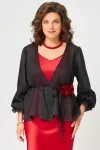 Блузка Fita 20761 Туника с поясом черный