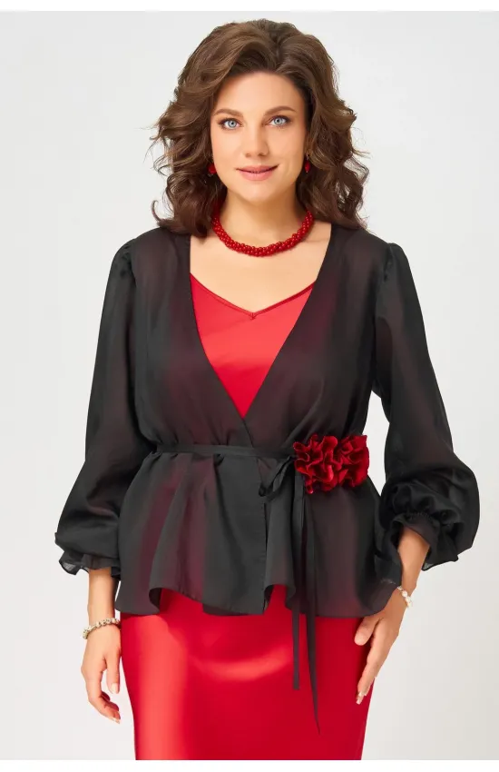 Блузка Fita 20761 Туника с поясом черный