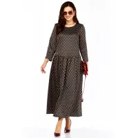 Платье Taita Plus 2526-3 т.шоколад + беж