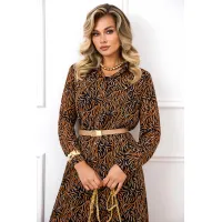 Платье Agatti 5824 коричневый принт