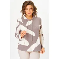 Кофта Swallow 883.2 кофейный в молочный принт Кофта Swallow 883.2 кофейный в молочный принт