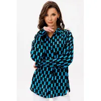 Блузка Vizavi 735 черно+голубой