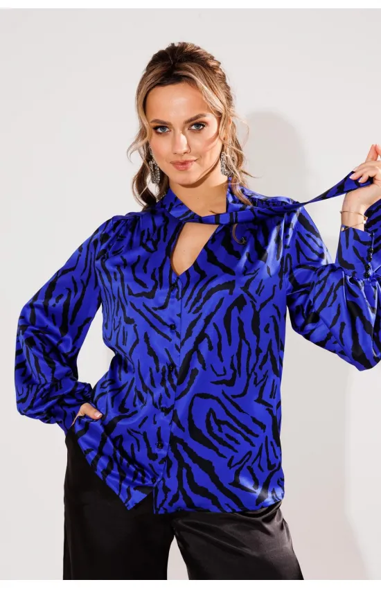 Блузка Anelli 1428 синий с черным