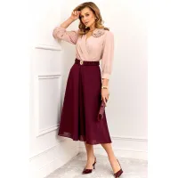 Платье Agatti 6001 Бежево-винный