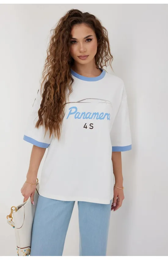 Майка Vesnaletto 4394 белый+голубой