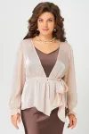 Блузка Fita 20763 Туника с поясом пудра