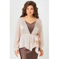Блузка Fita 20763 Туника с поясом пудра
