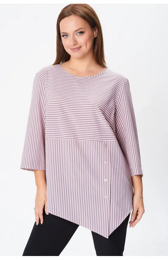 Блузка Modema 769-2 розово-серая полоска