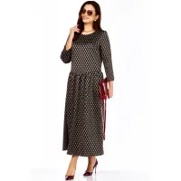 Платье Taita Plus 2526-3 т.шоколад + беж