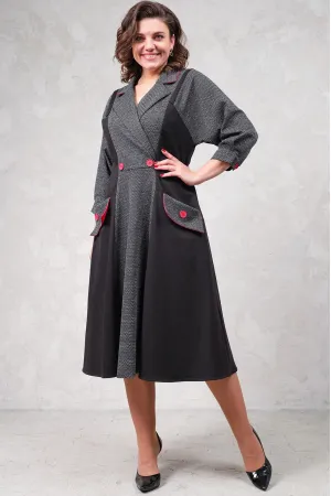 Платье Avanti 1307 серо-чёрный