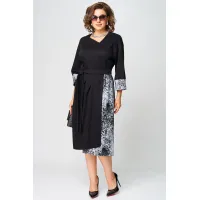 Платье Eva Grant 7220Д черный + серный