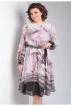 Платье Your Size 2220/170 Розово-серый принт