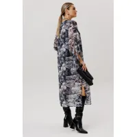 Платье Anelli 1733 Леопардовый серый