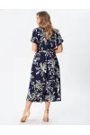 Платье Your Size 2256/164 Цветочный принт на темно-синем
