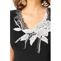 Платье Solomea Lux 973Б черный с белым