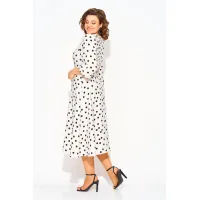 Платье Лилиана 1511Л молочный+горох