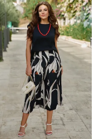 Юбка Vittoria Queen 28683ю черный, молочный, принт