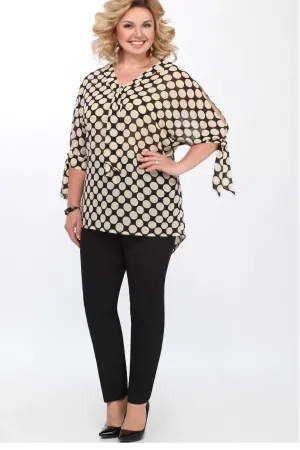 Блузка Matini 41322 бежевые горохи