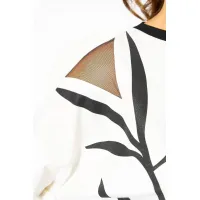 Блузка Лилиана 1495 бело-черный