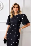 Платье Agatti 5888 черный в белый горох Платье Agatti 5888 черный в белый горох