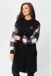 Платье Michel Chic 2159 чёрный + клетка Платье Michel Chic 2159 чёрный + клетка