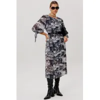 Платье Anelli 1733 Леопардовый серый