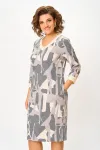 Платье Swallow 782.2 серо-бежевый  принт