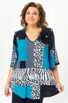 Блузка Svetlana Style 5036 черный с голубым принт