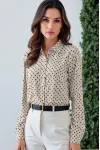 Блузка Mislana 1149 бежевая/горошки Блузка Mislana 1149 бежевая/горошки