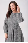 Платье Your Size 2269/164 Черно-белый в «гусиную лапку»