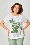 Блузка Rumoda 2259 белый_зеленый Блузка Rumoda 2259 белый_зеленый